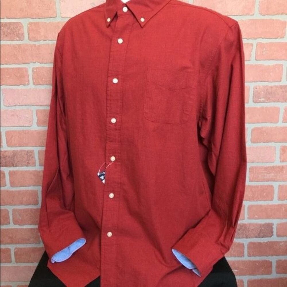 NWT Cremieux Mens Shirt Everyday Oxford Red Size XL Button Down Preppy Flip Cuff